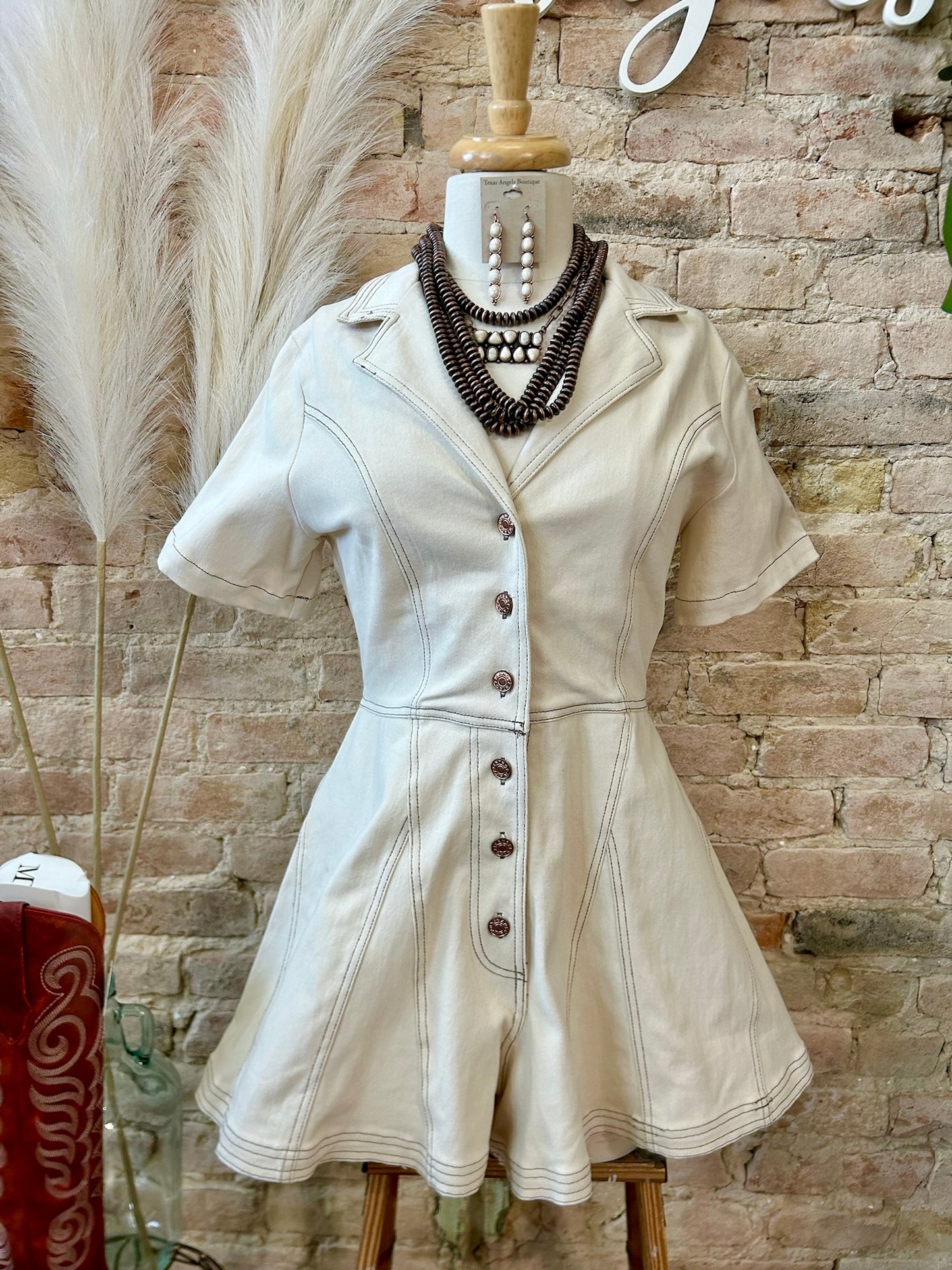 Cocktails & Catching Up Cream Romper