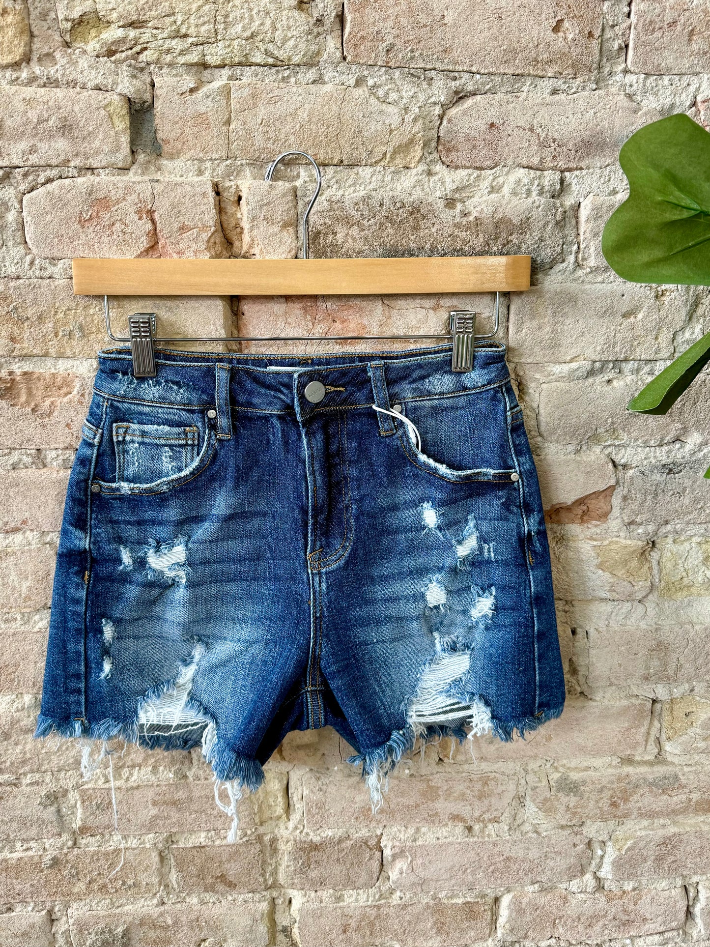 RESTOCK Better Days Ahead Denim Risen Shorts