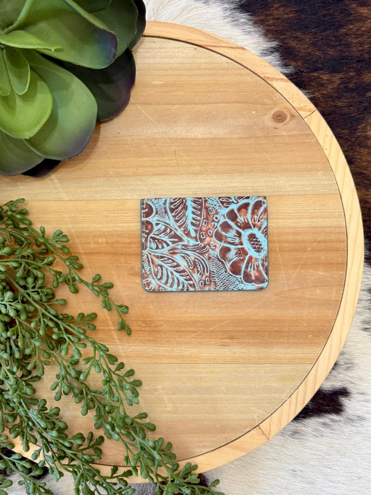 MYRA Tooled Leather Card Holder