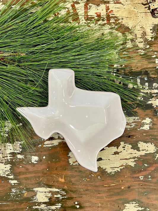 Small White Texas Shaped Platter