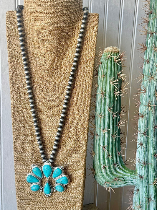 Turquoise Squash Blossom Necklace