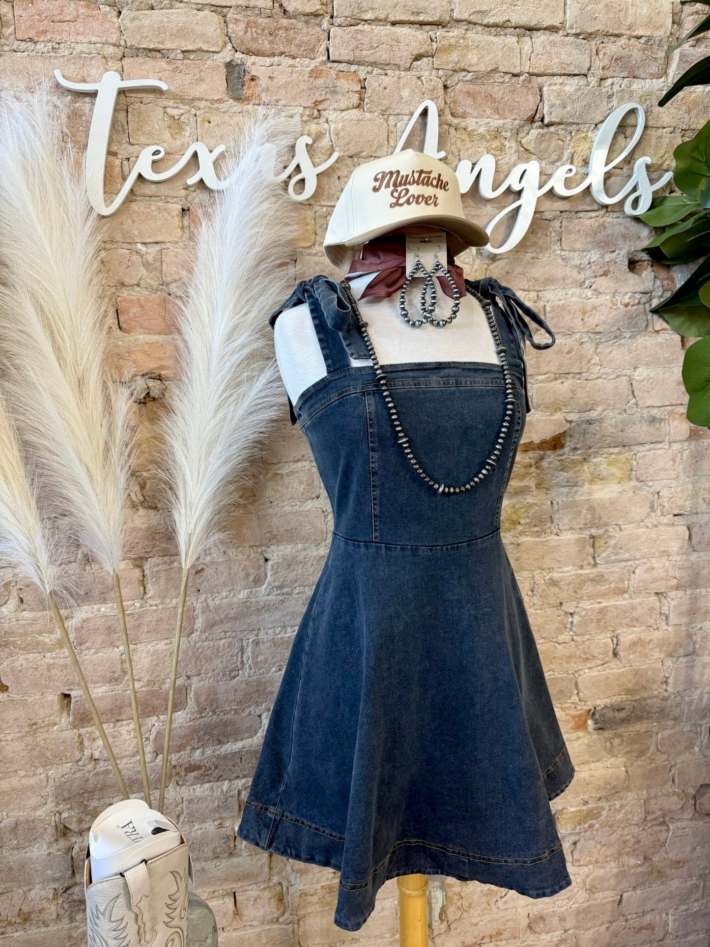 Gonna Be A Lil Late Dark Denim Dress