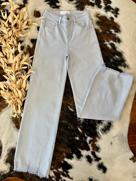 Give Me A Reason Light Wash Wide Leg Risen Jeans