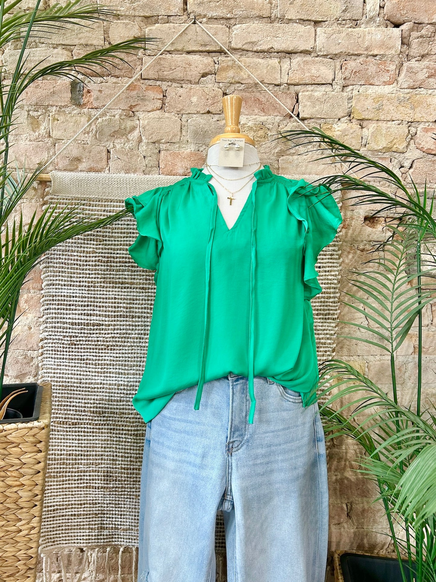 40% Off - The Best Is Yet To Come Green Satin Blouse