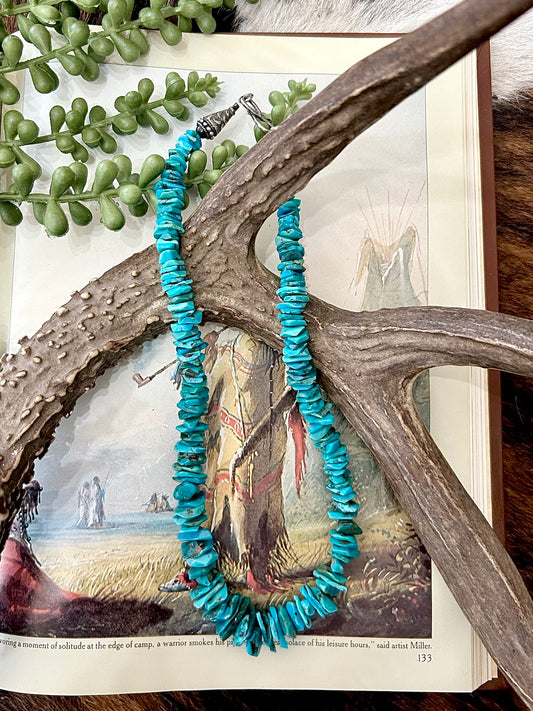 Kingman Turquoise Chip Necklace
