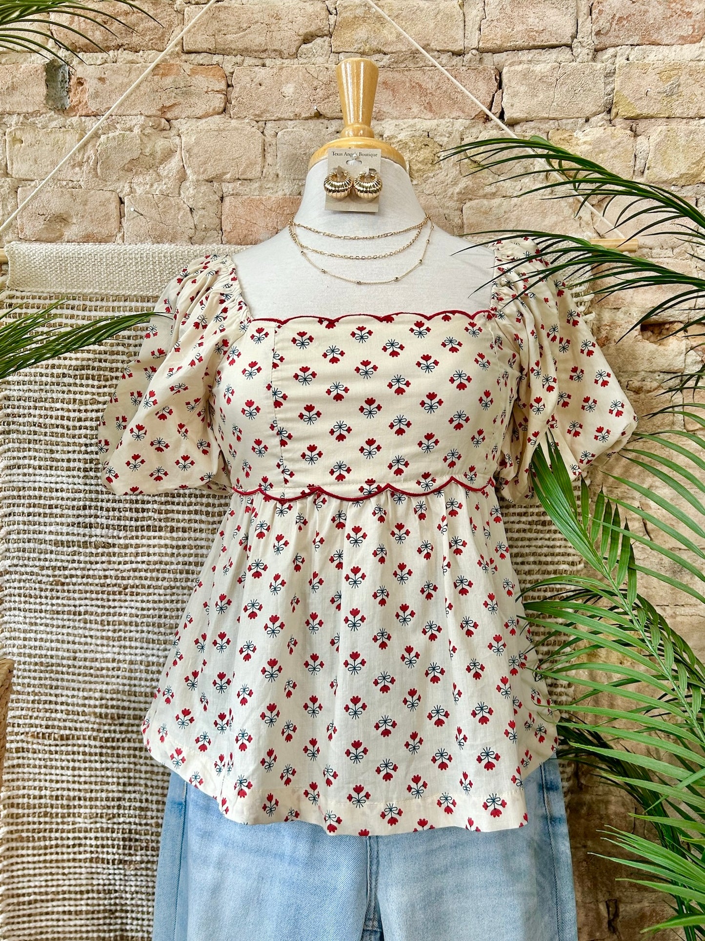 I'd Do Anything For You Ivory Floral Blouse