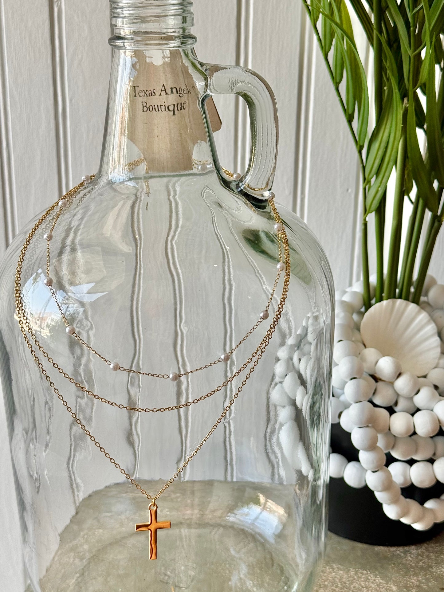 Gold Cross Layered Necklace