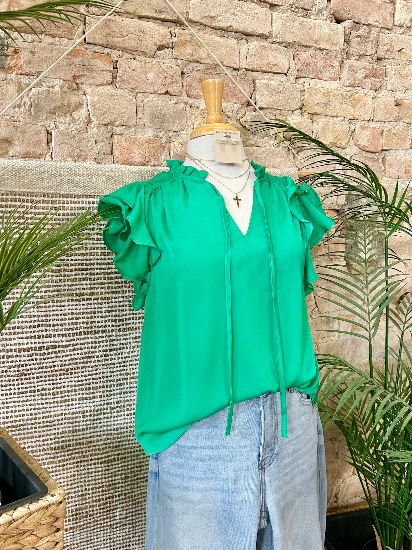 40% Off - The Best Is Yet To Come Green Satin Blouse