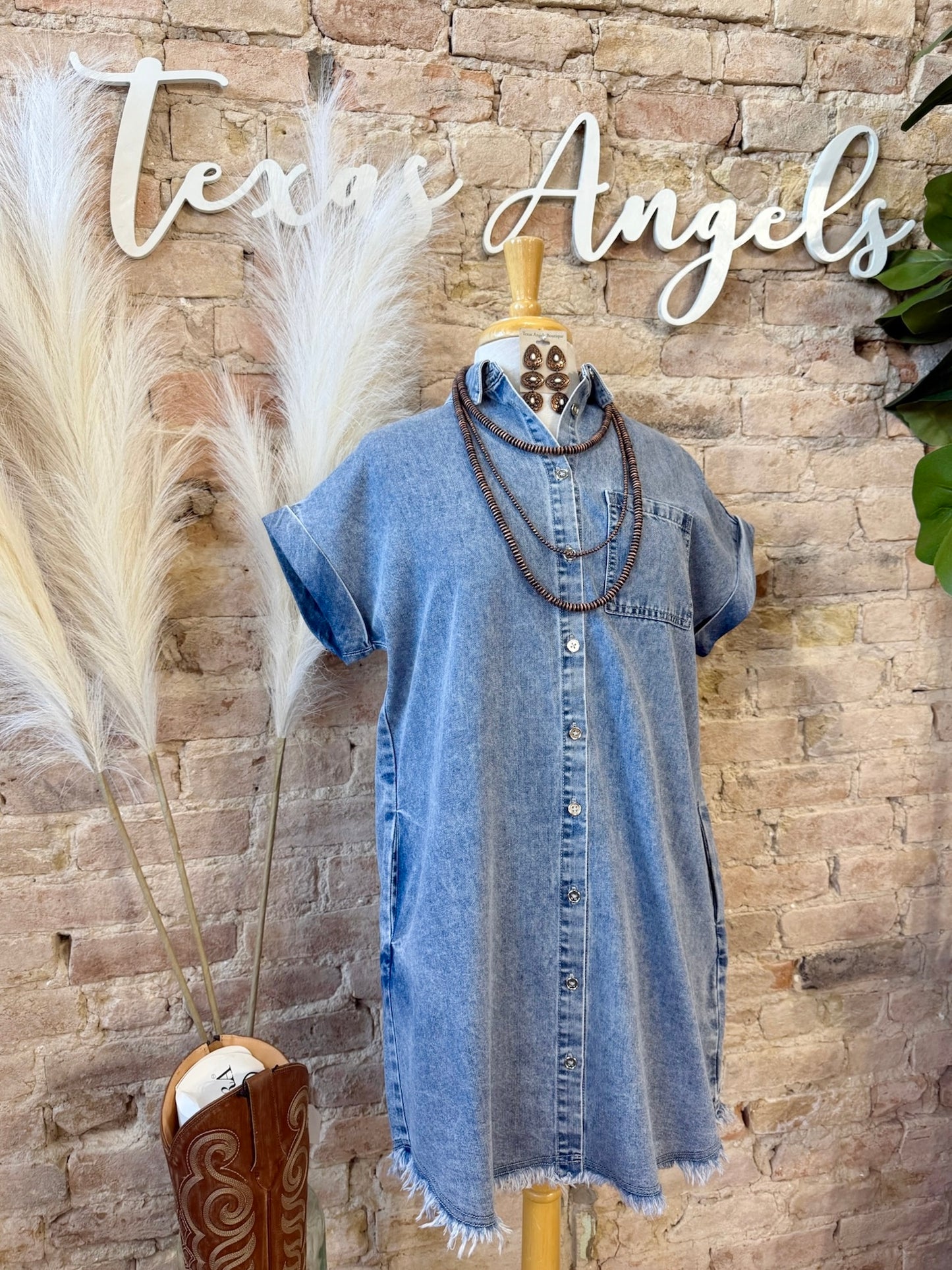 Roll The Rice Denim Dress