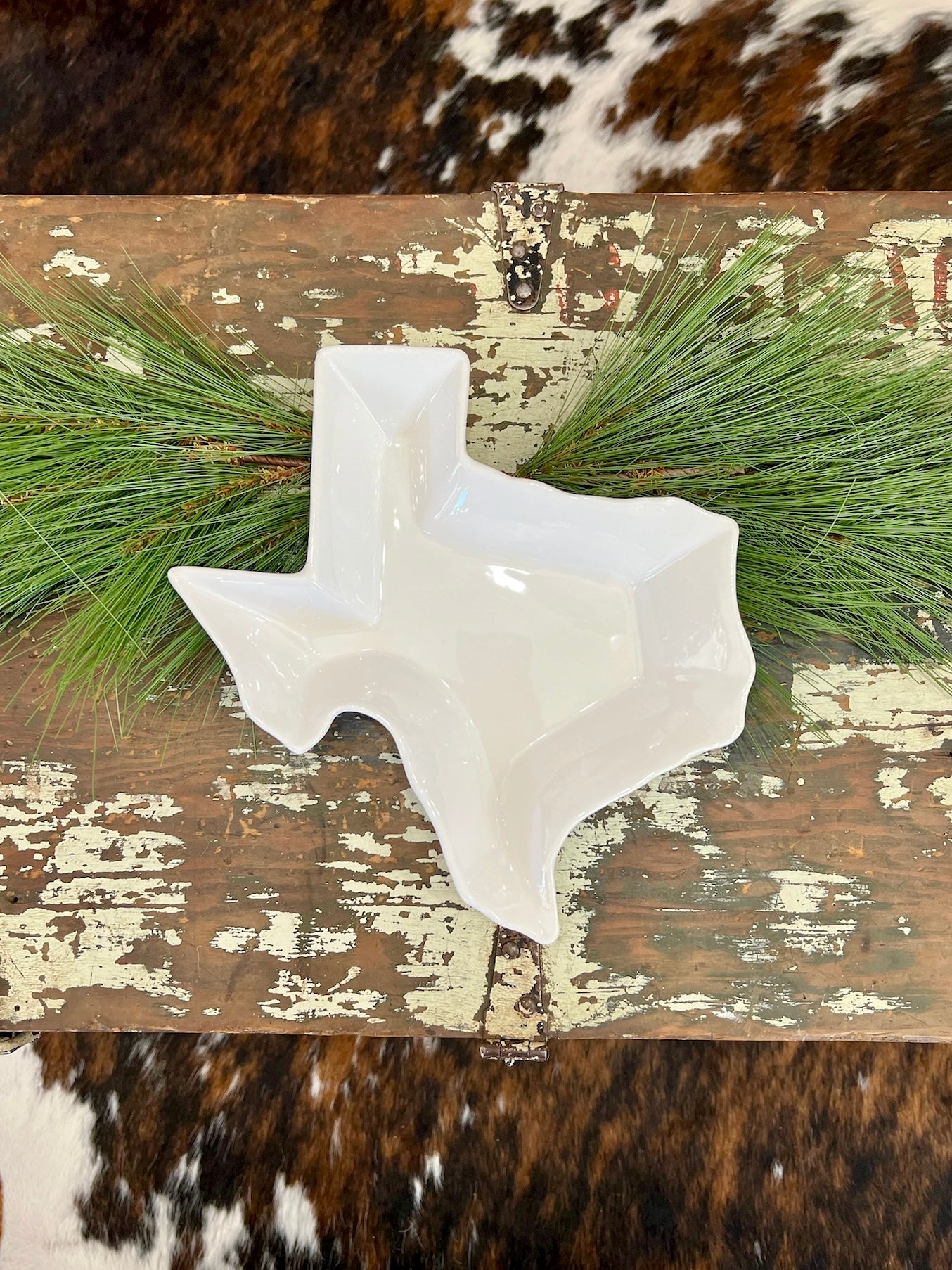 Medium White Texas Shaped Platter