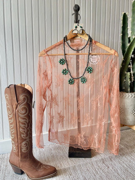 Lovely In Lace Rust Lace Top