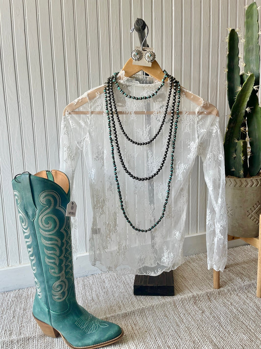 Lovely In Lace White Lace Top