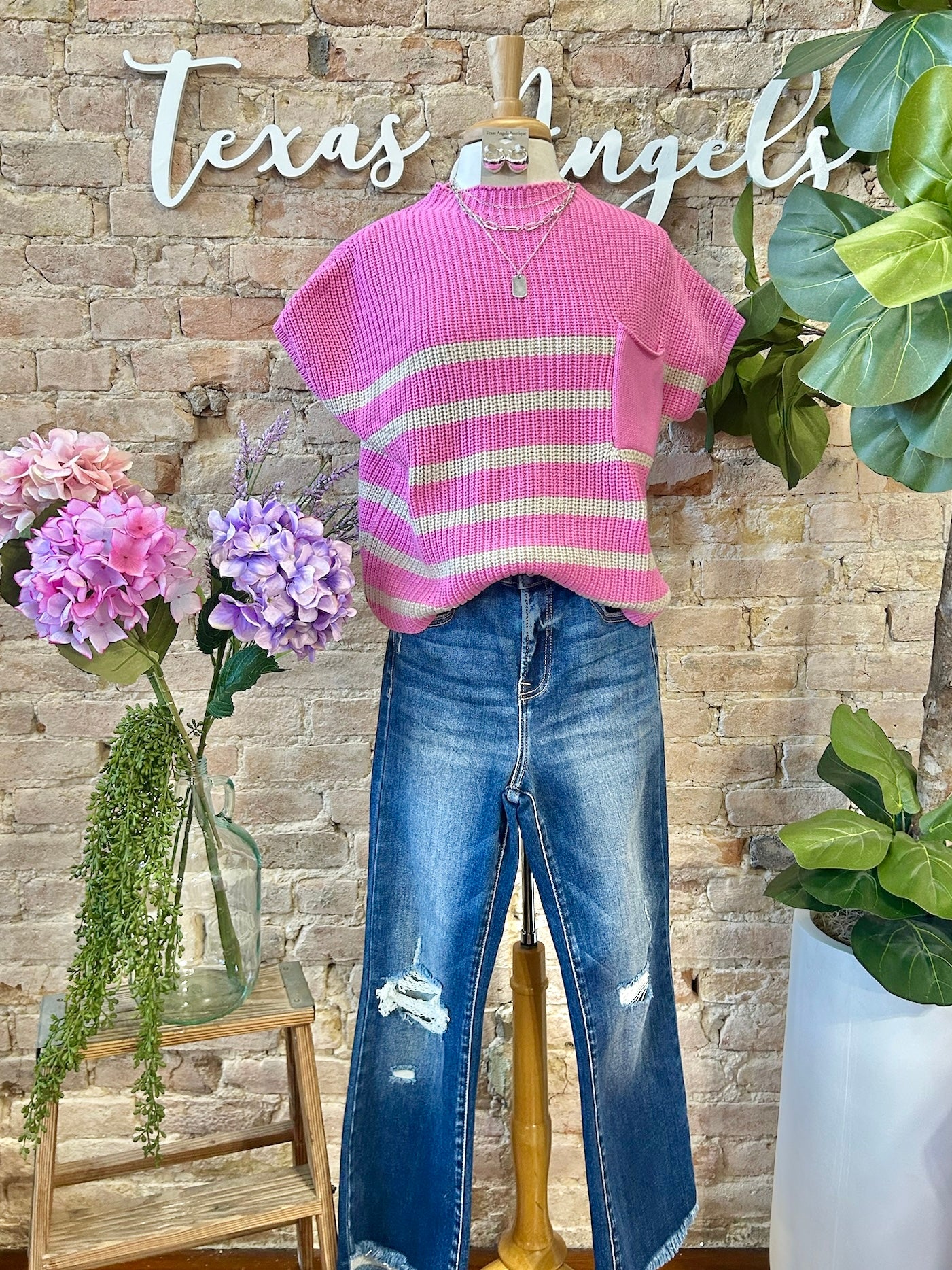 Promises Worth Keeping Pink Striped Knit Top