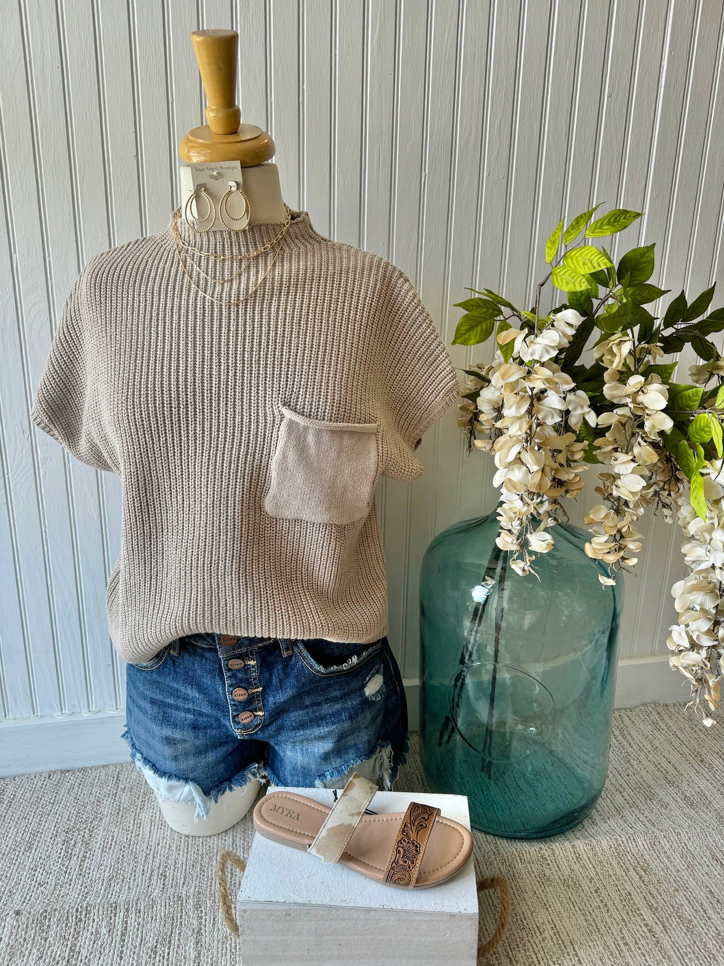 RESTOCK Know It All Mocha Knit Top