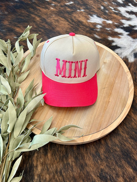 Mini Hot Pink Embroidered Trucker Hat