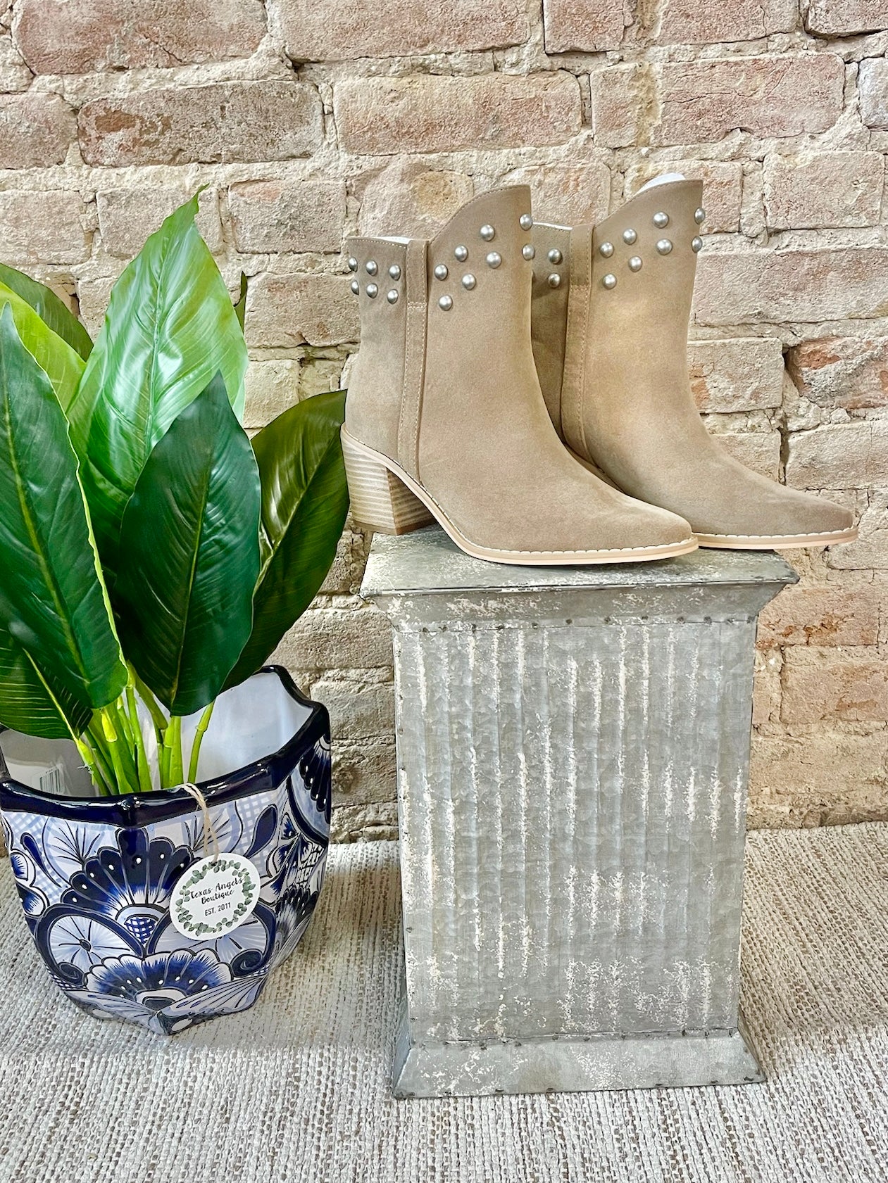 Totally Into You Taupe Studded Booties