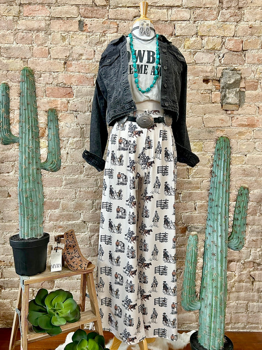 Saddle Up Western Printed Pants