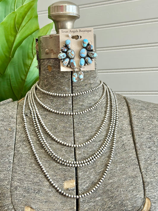 4MM Sterling Silver Navajo Pearl Necklaces