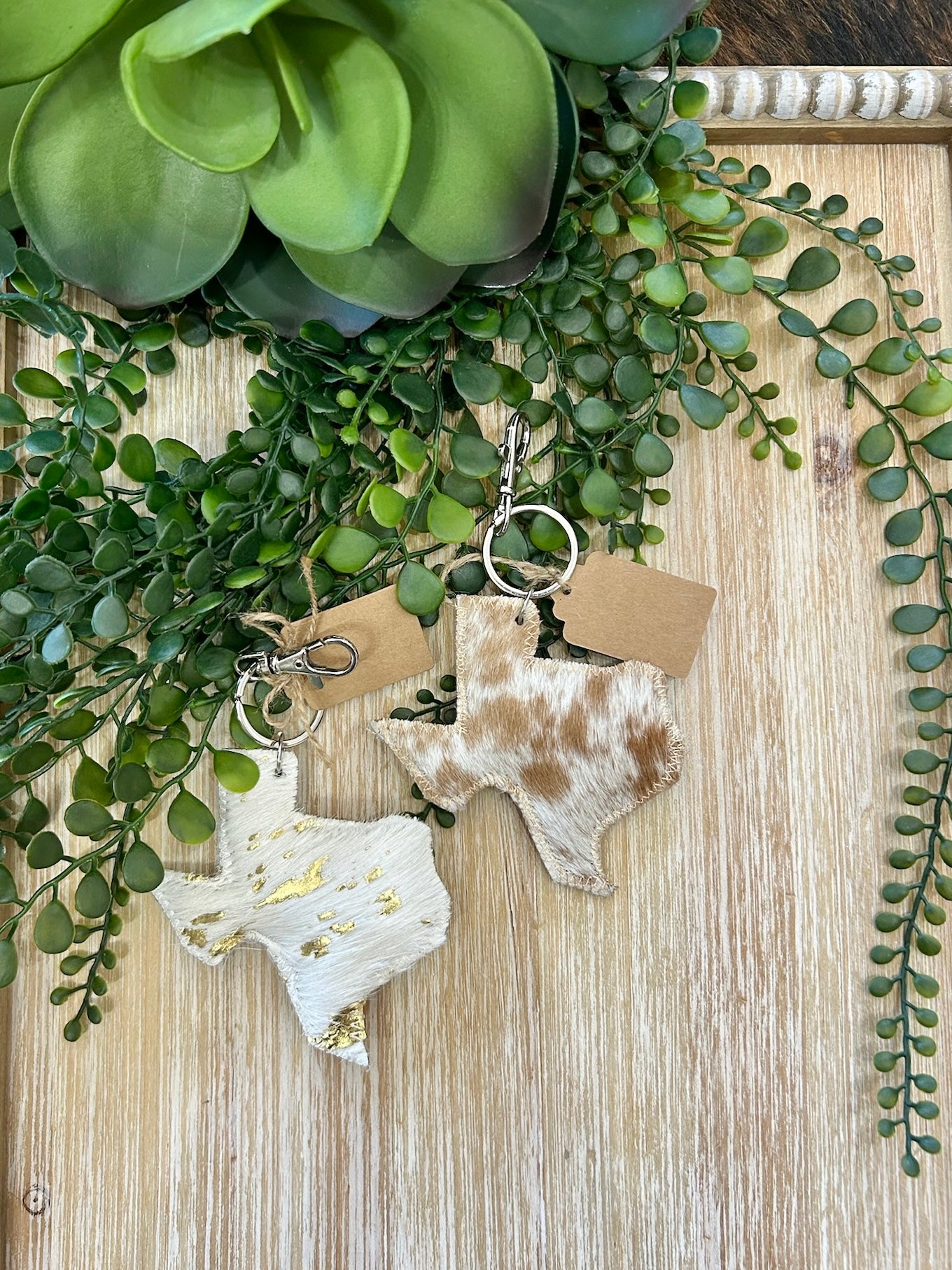 RESTOCK Texas Cowhide Hide Key Chain