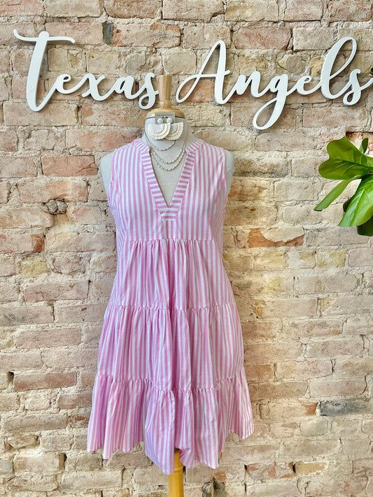 Nothing But Smiles Striped Pink Dress