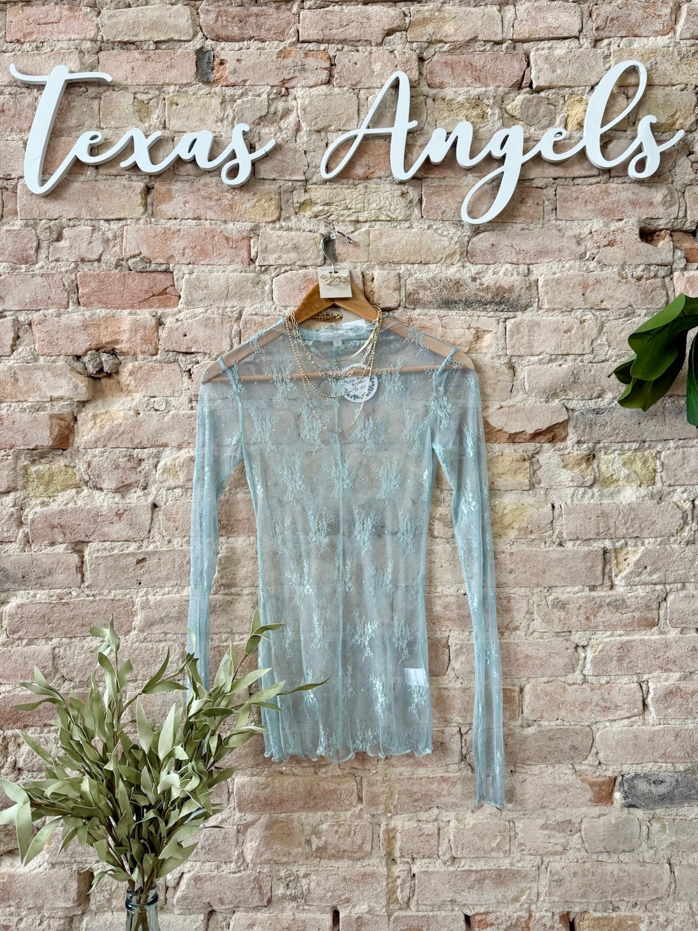 The Truth Is Sage Lace Top