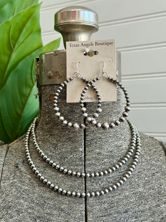 5MM Sterling Silver Navajo Pearl Necklace
