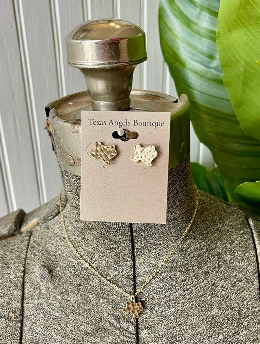 Gold Texas Earrings & Necklace