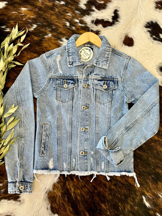 Drift Away Light Denim Distressed Jacket