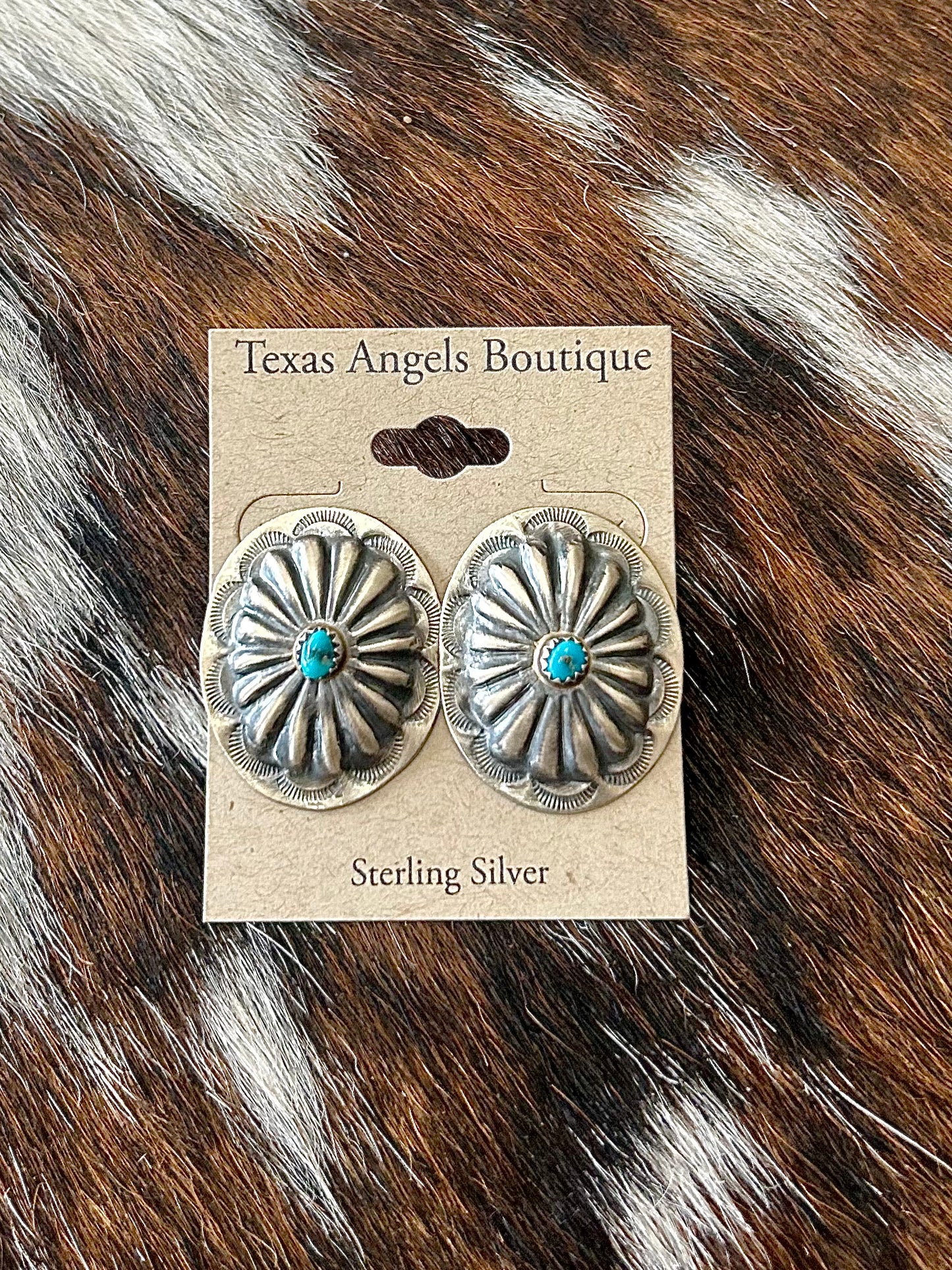 Sterling Silver Concho Earrings