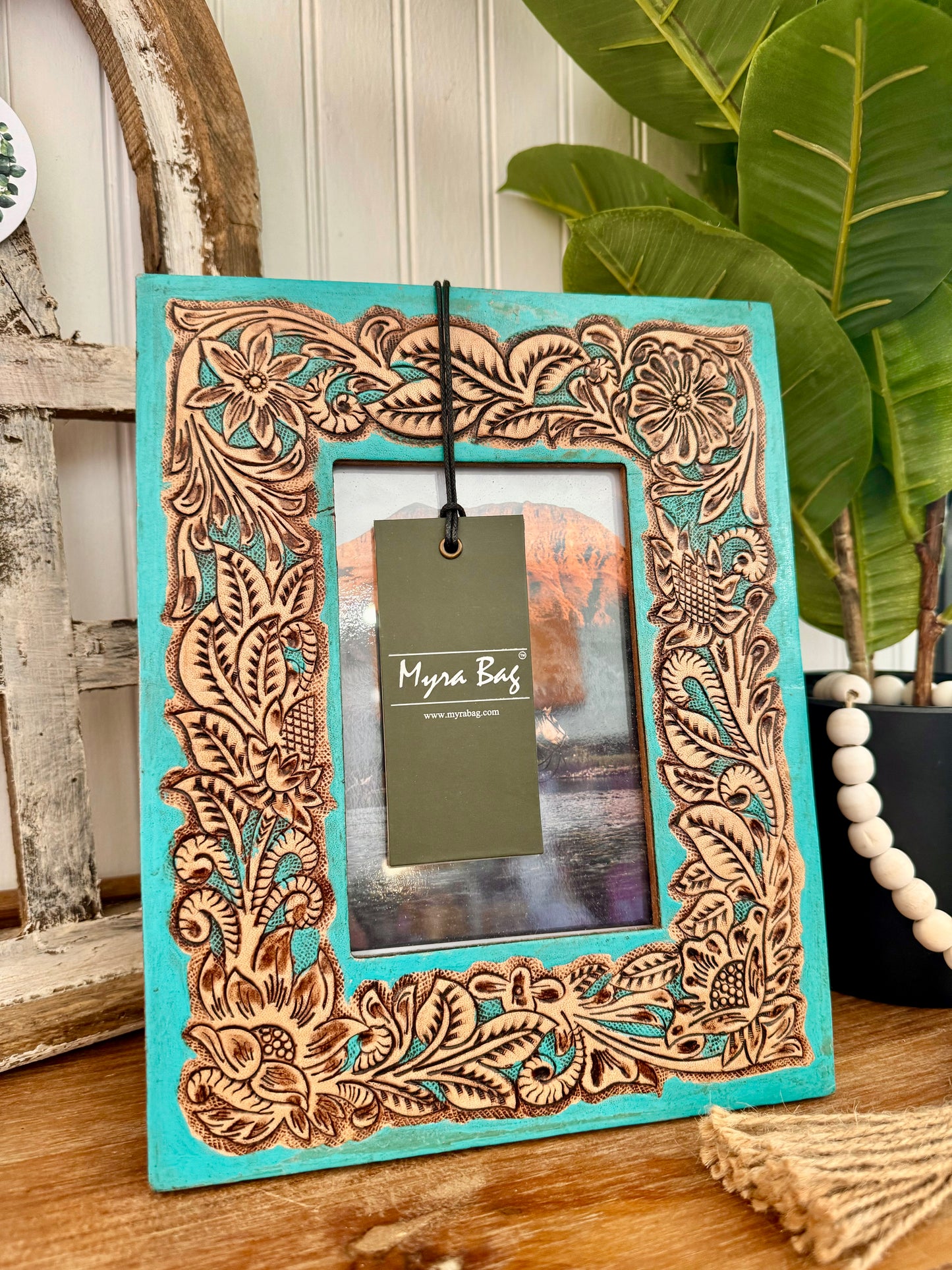 MYRA Tooled Leather Picture Frame