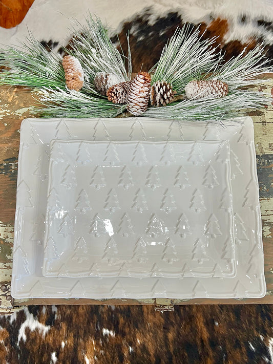 Large Christmas Tree Platter