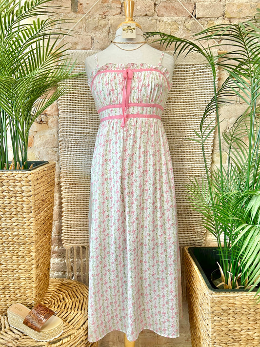 Bows & Pearls Pink Bow Maxi Dress
