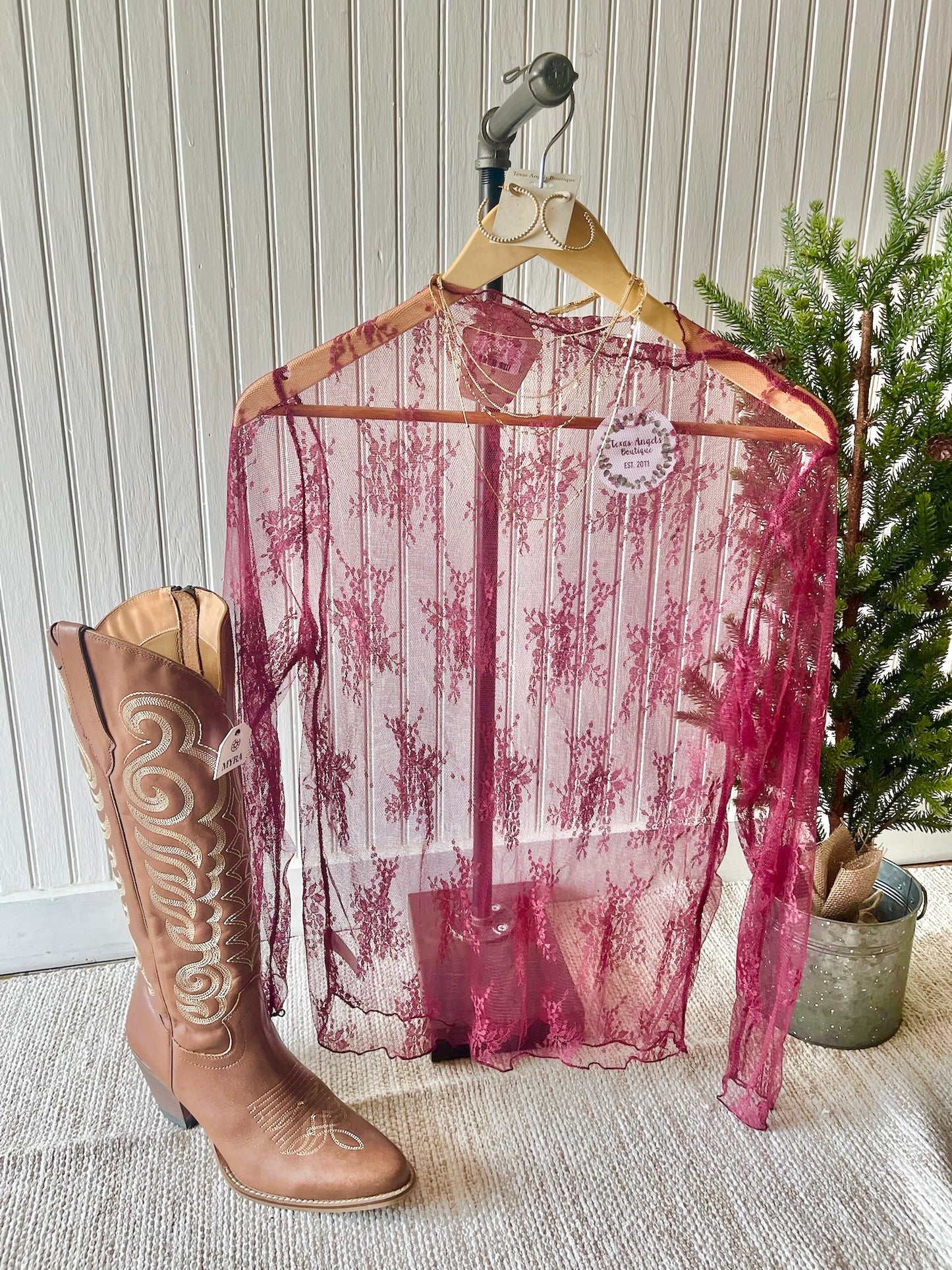 Lovely In Lace Burgundy Lace Top