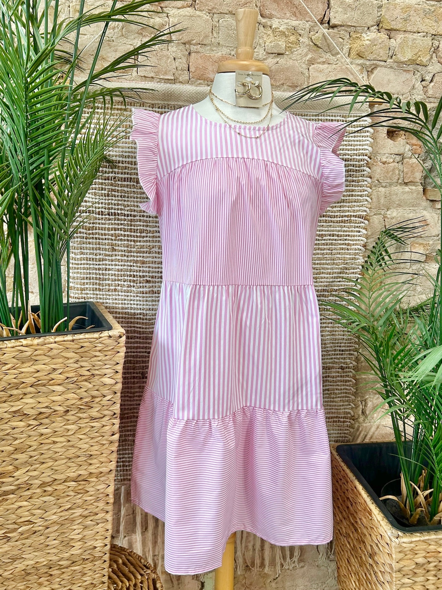Sunshine State Of Mind Pink Striped Dress