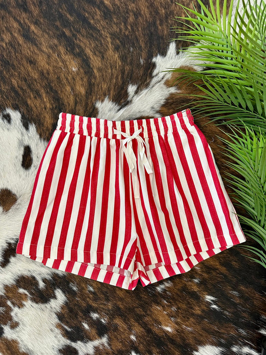 Stars & Stripes Red Striped Shorts