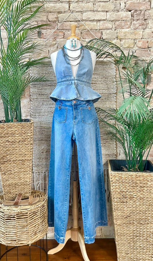 Dear John Denim Halter Top