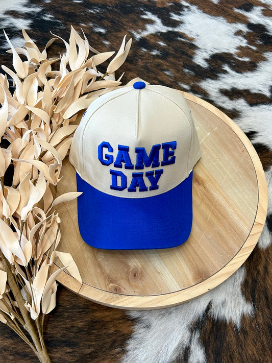 Game Day Royal Blue Embroidered Trucker Hat