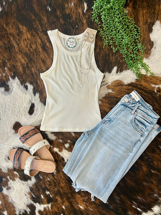 Why Not White Tank Top