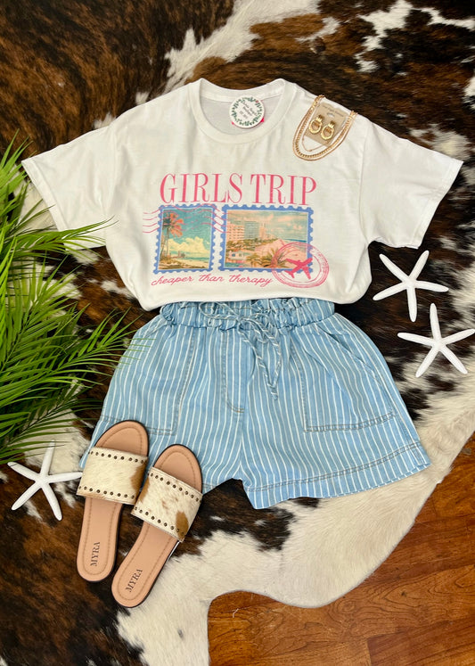 Starfish Blue Striped Shorts