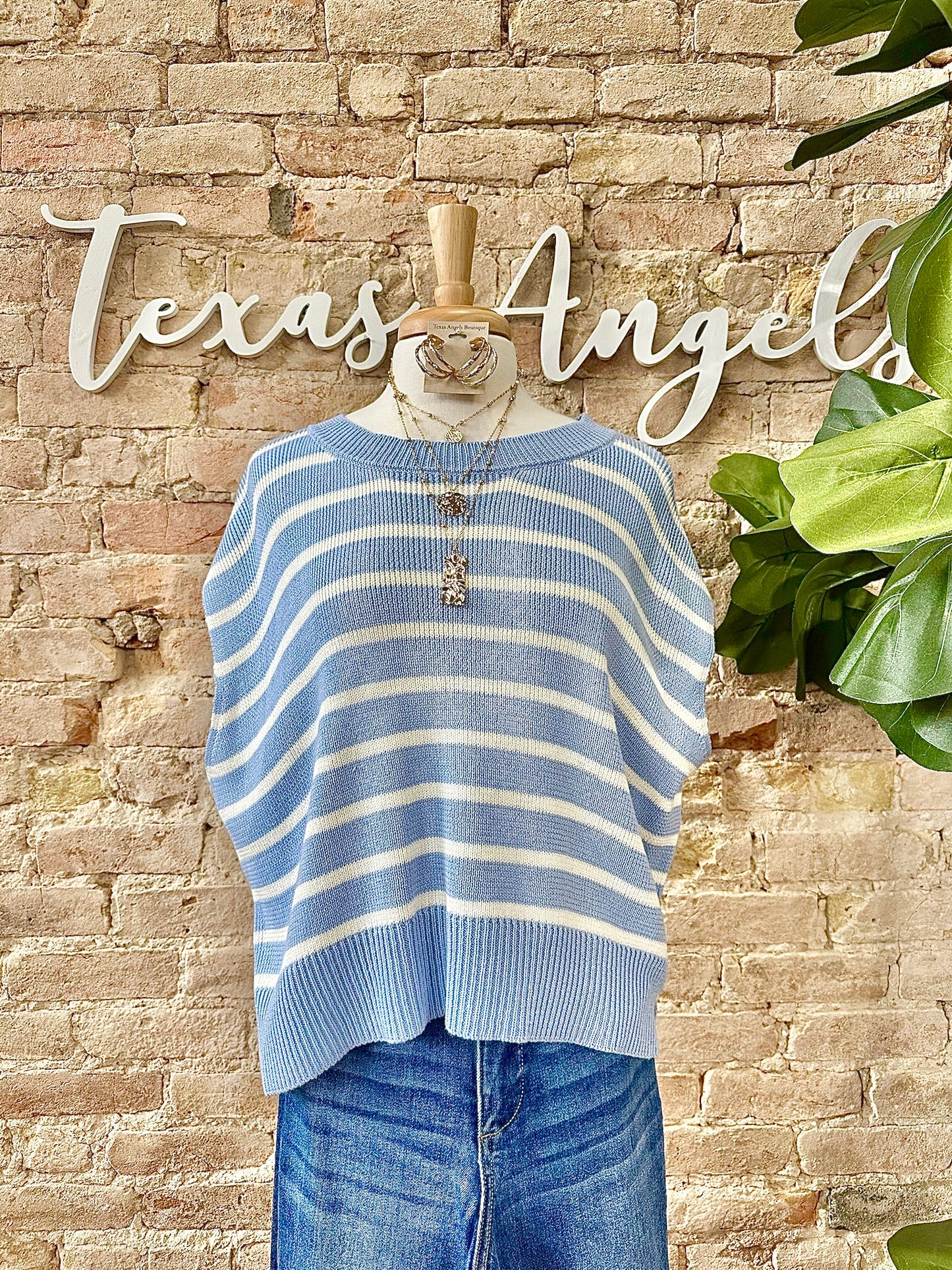 Someone Special Blue Striped Top