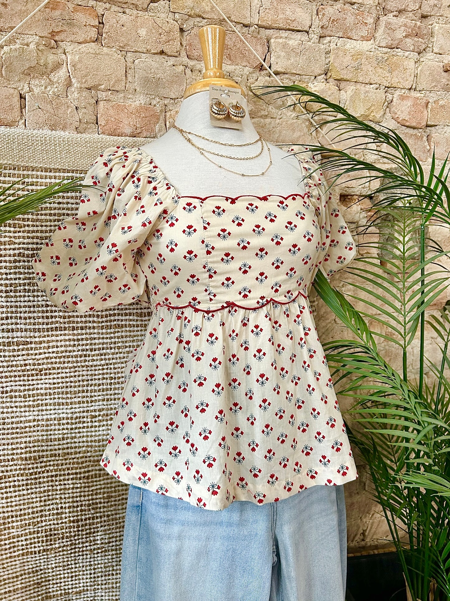 I'd Do Anything For You Ivory Floral Blouse