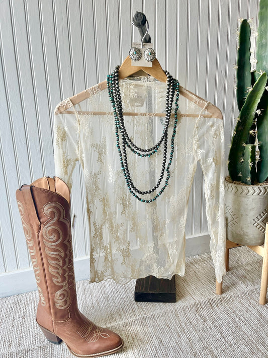 Lovely In Lace Cream Lace Top