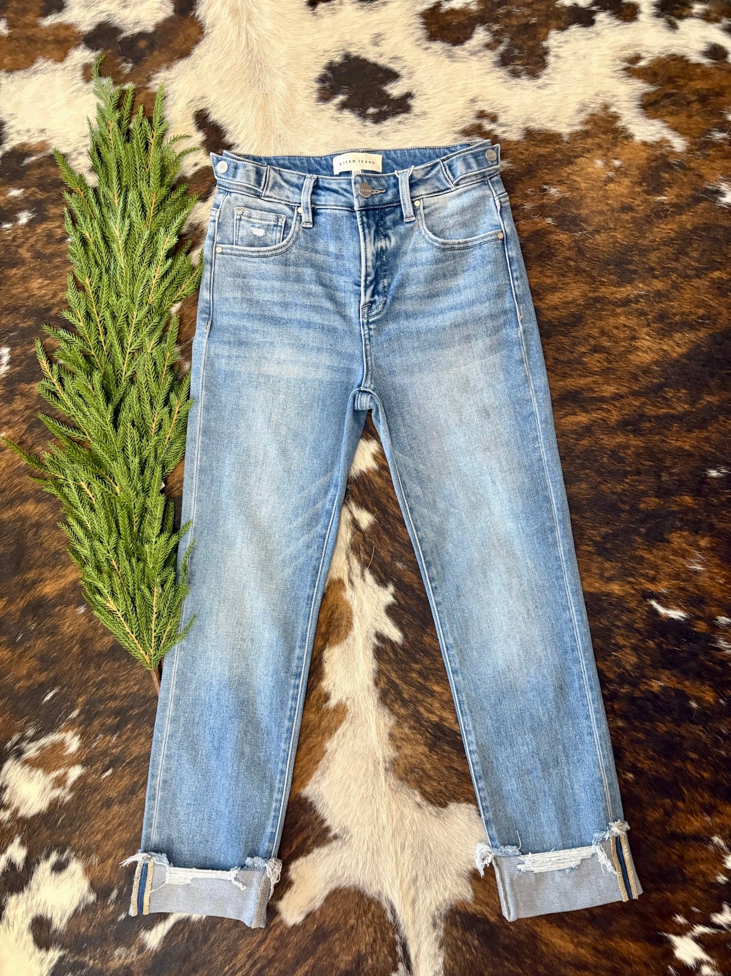 RESTOCK She's A Little Shy Straight Leg Risen Jeans