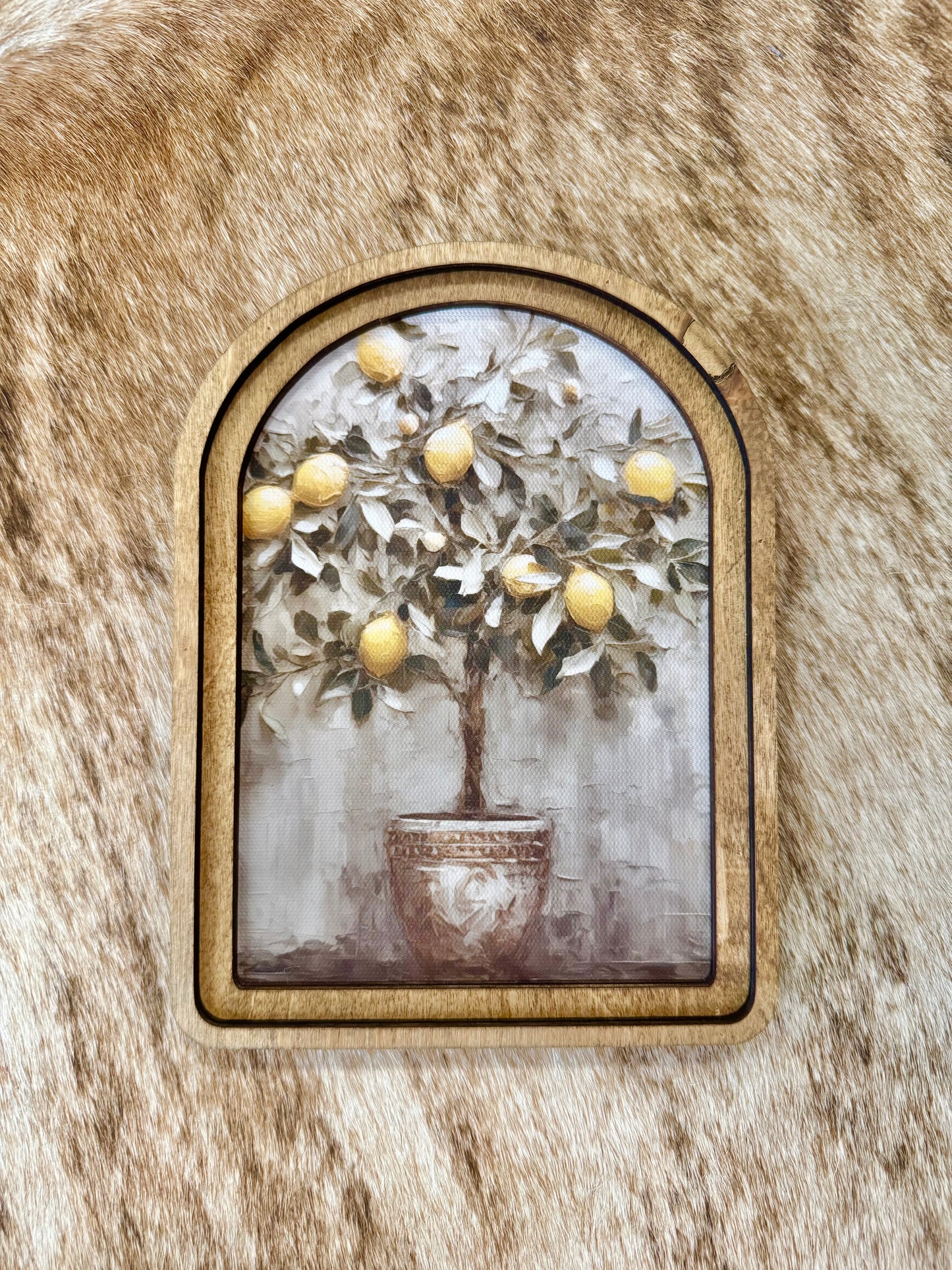 50% Off - Arched Lemon Tree Canvas Decor