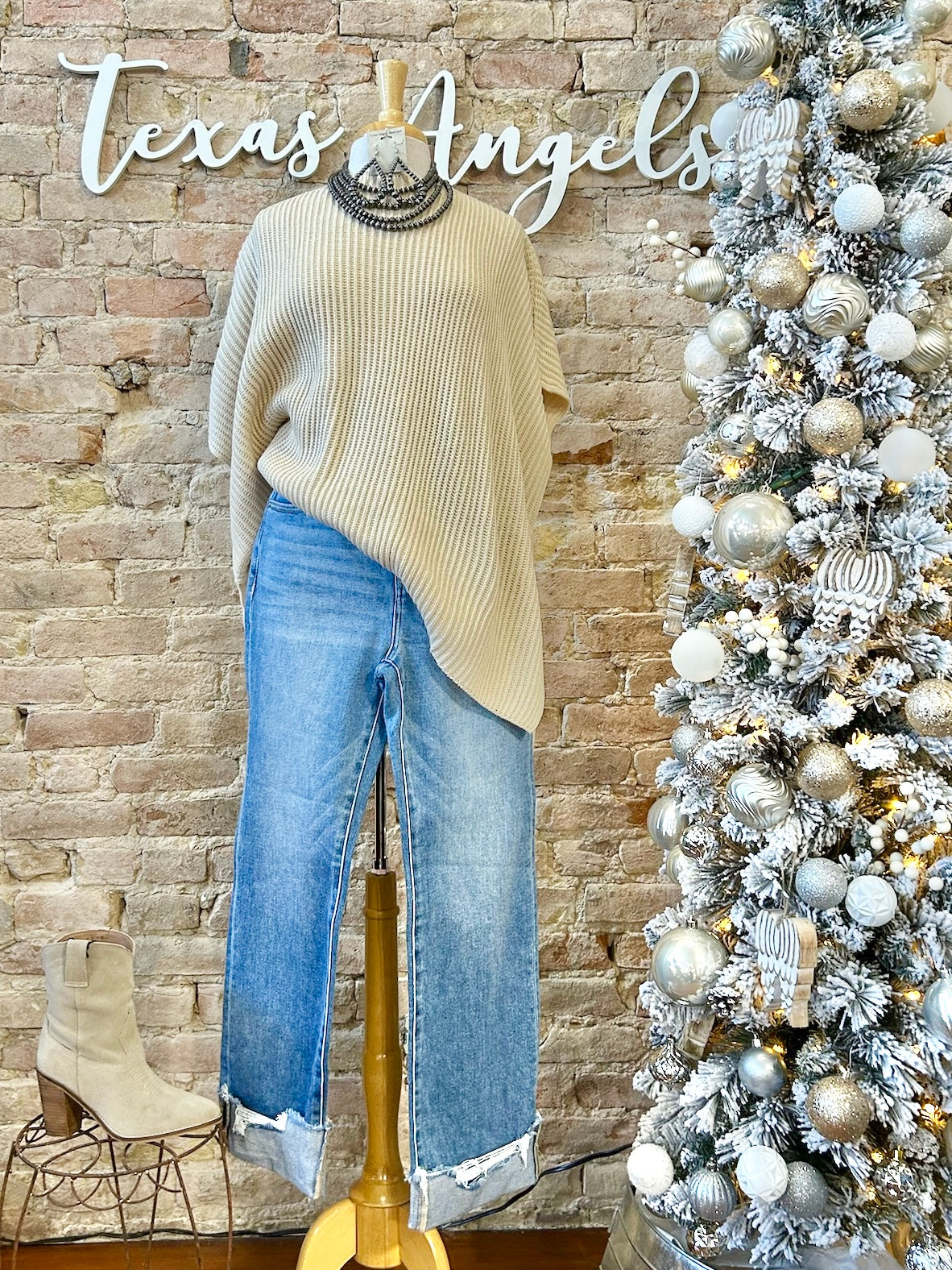 On To The Next Oatmeal Knit Sweater Top