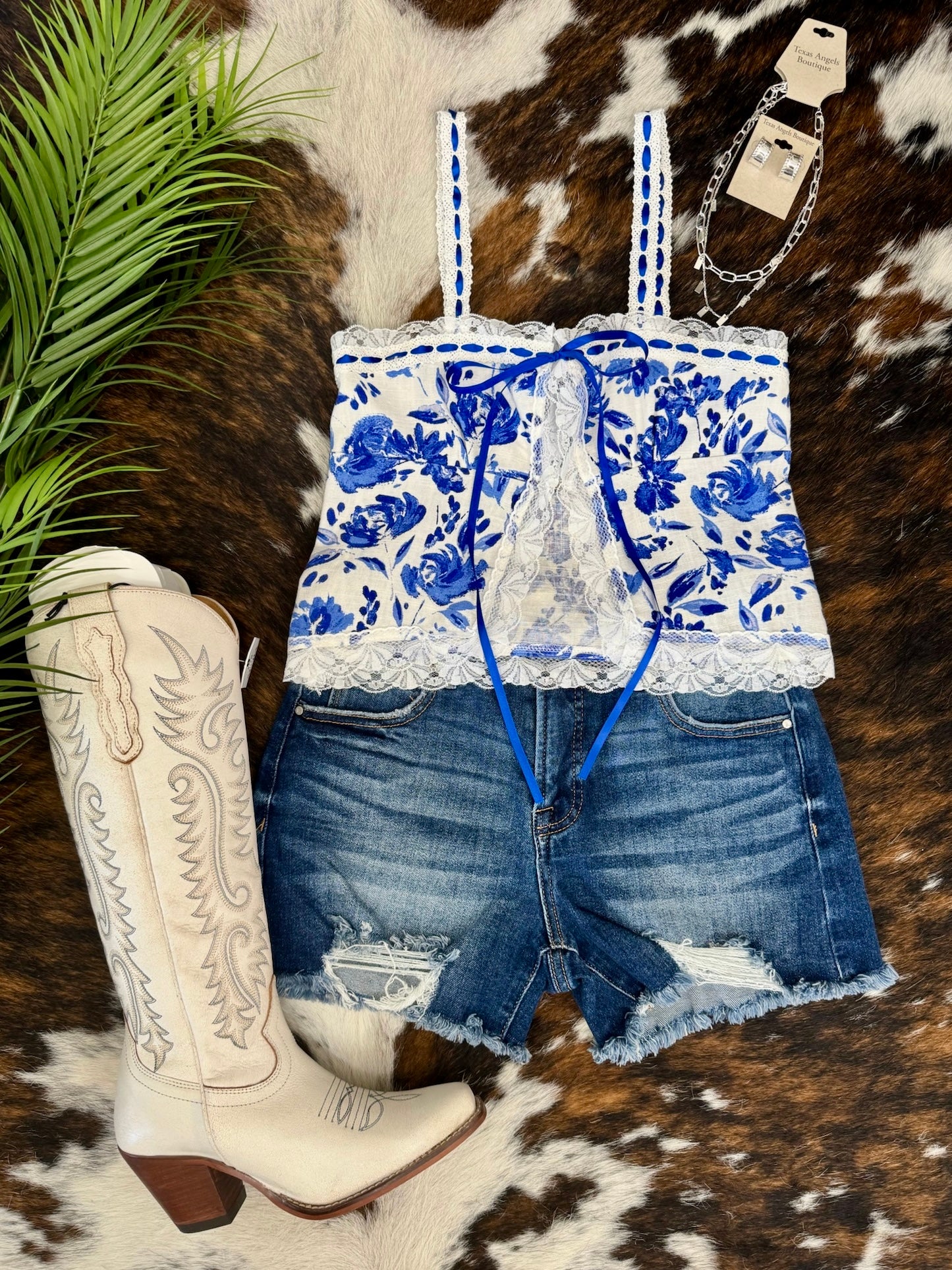 Good Times Royal Blue Printed Tank