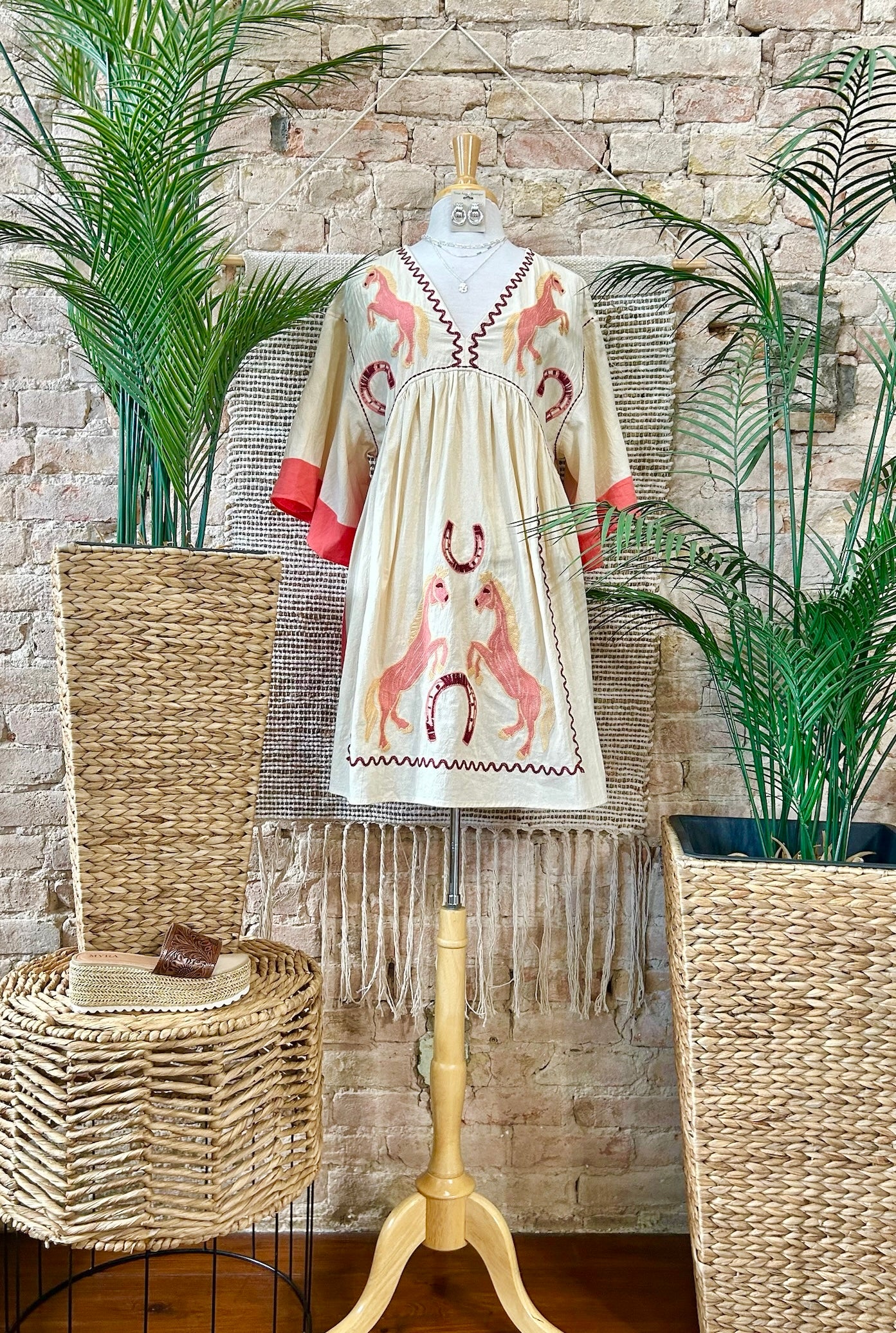 Embroidered Babydoll Dress