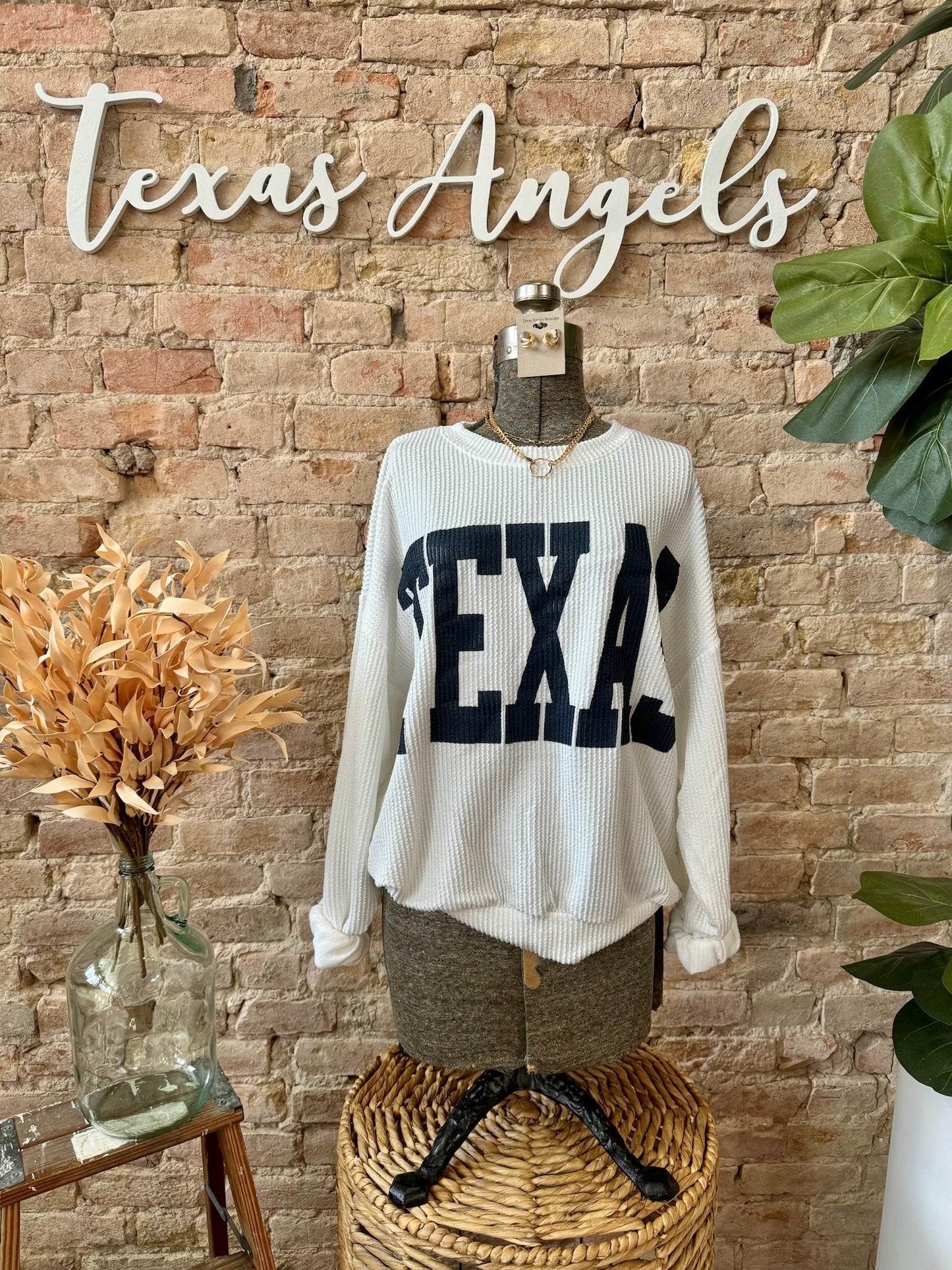 White Texas Pullover