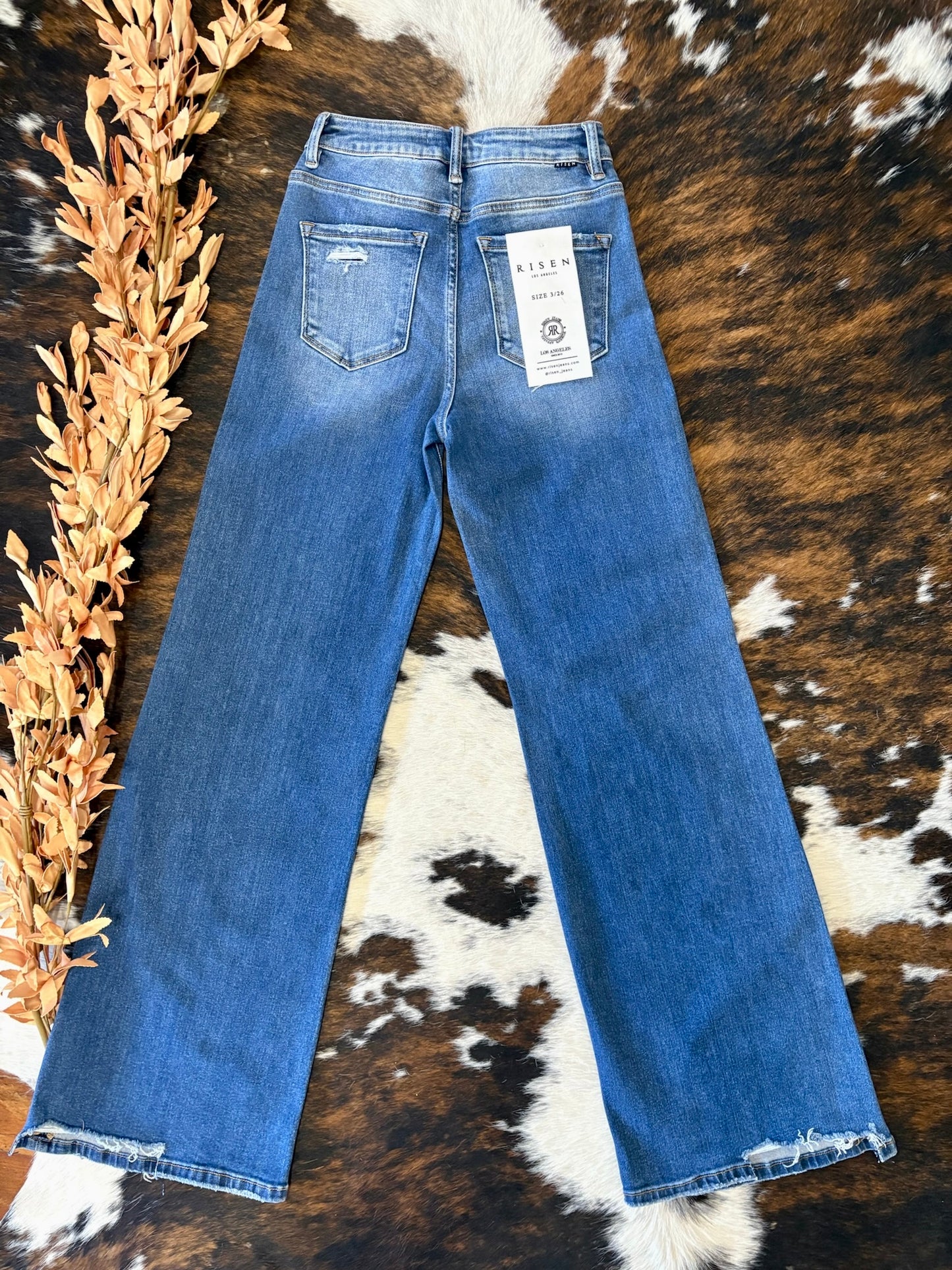 Worth The Drive Wide Leg Risen Jeans