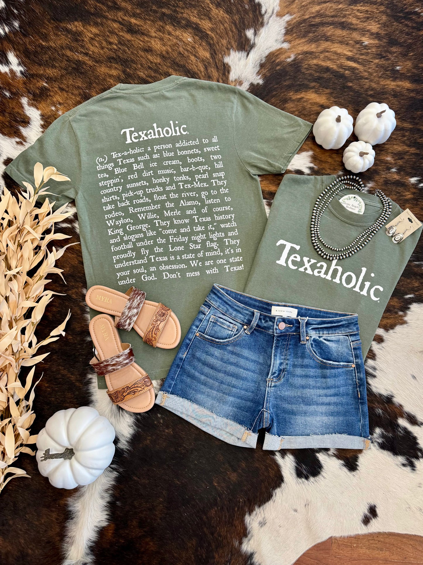 Olive Texaholic Graphic Tee